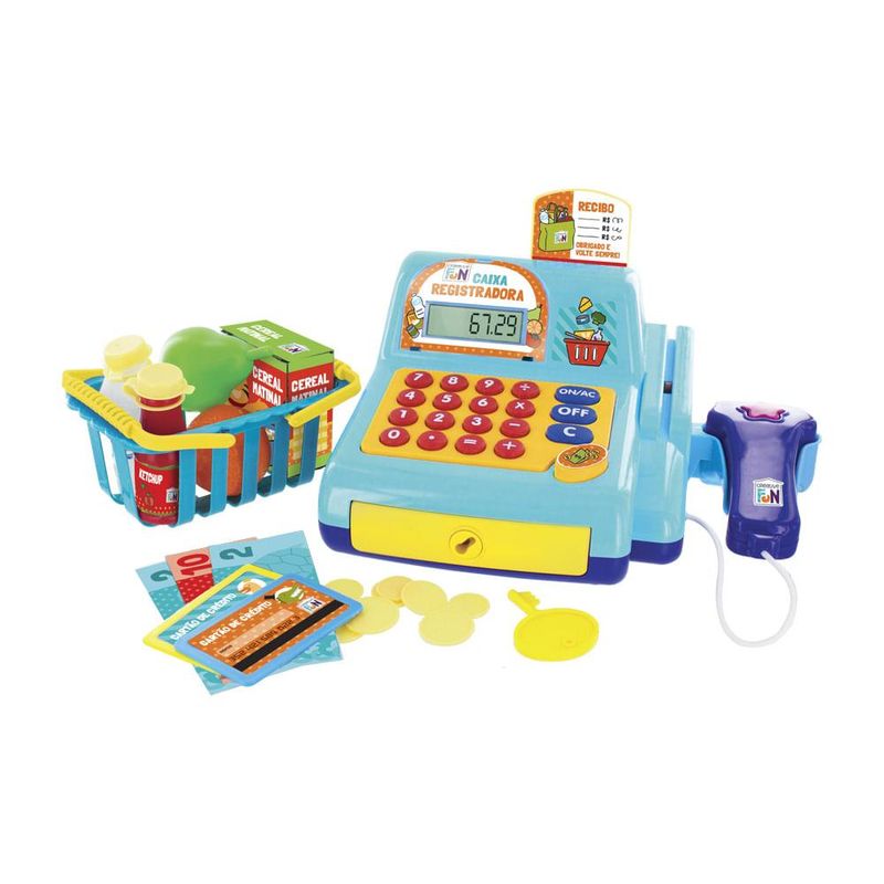 Caixa registradora azul com luz e som creative fun multikids - br386