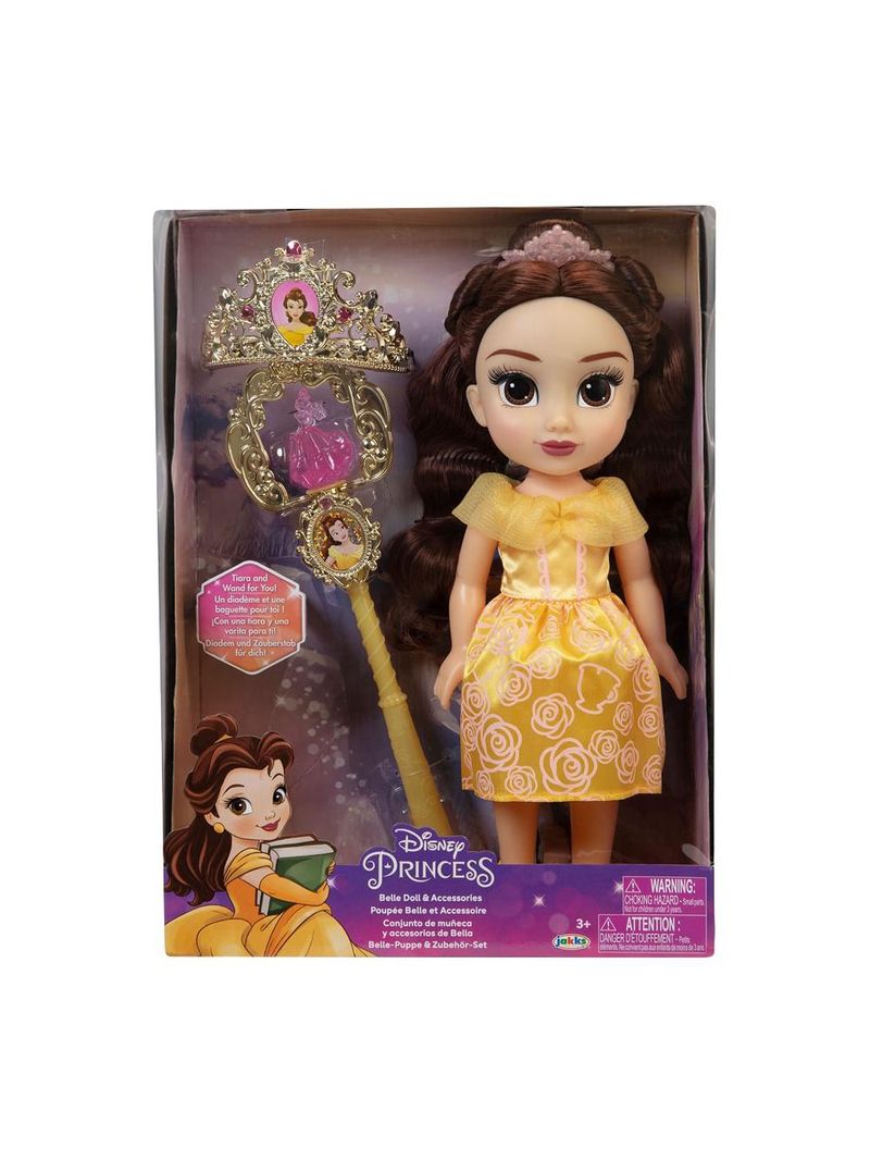 Boneca princesas disney bela com varinha e tiara multikids  - br2328