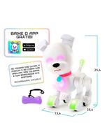 Cachorro robô brinquedo dog-e interativo c/ som e luz e aplicativo c/ brincadeiras multikids - br2296