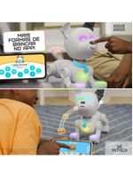 Cachorro robô brinquedo dog-e interativo c/ som e luz e aplicativo c/ brincadeiras multikids - br2296