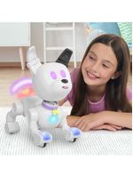 Cachorro robô brinquedo dog-e interativo c/ som e luz e aplicativo c/ brincadeiras multikids - br2296