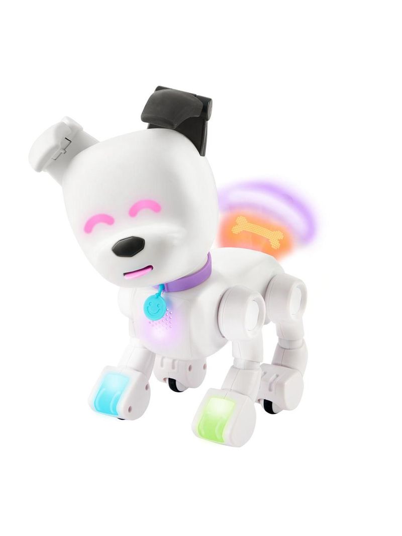 Cachorro robô brinquedo dog-e interativo c/ som e luz e aplicativo c/ brincadeiras multikids - br2296