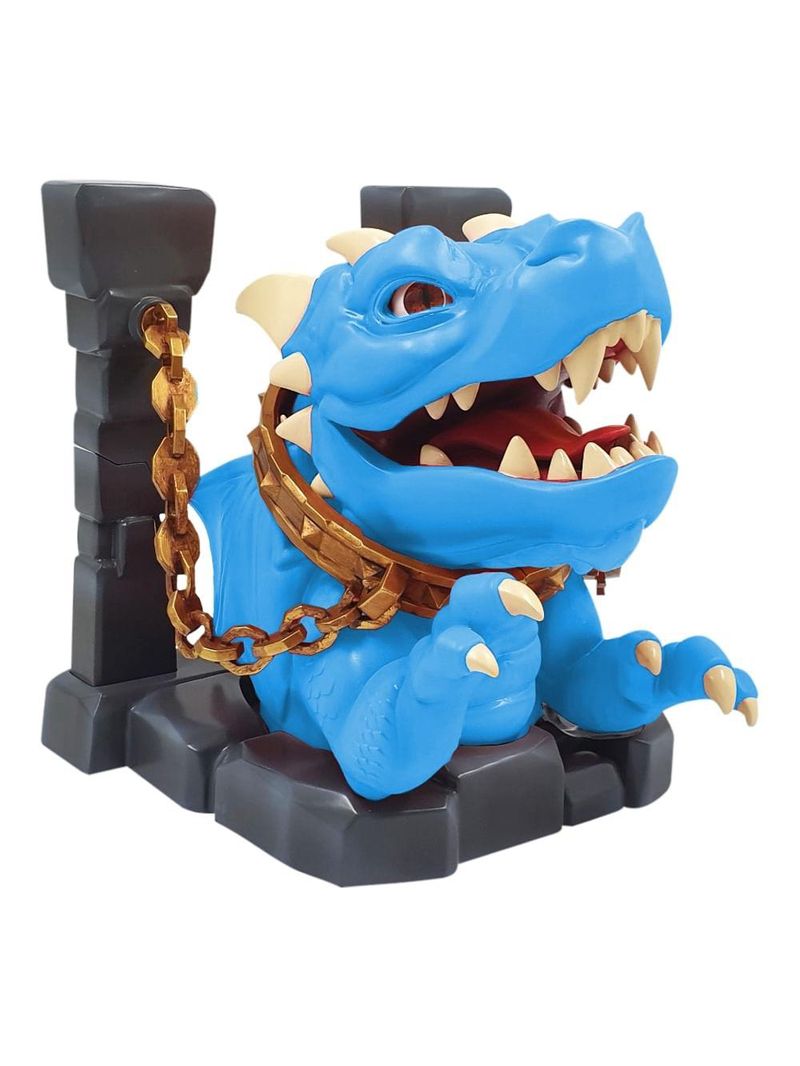 Brinquedo fantoche de plastico dragão shard com som e animação azul multikids - br2266