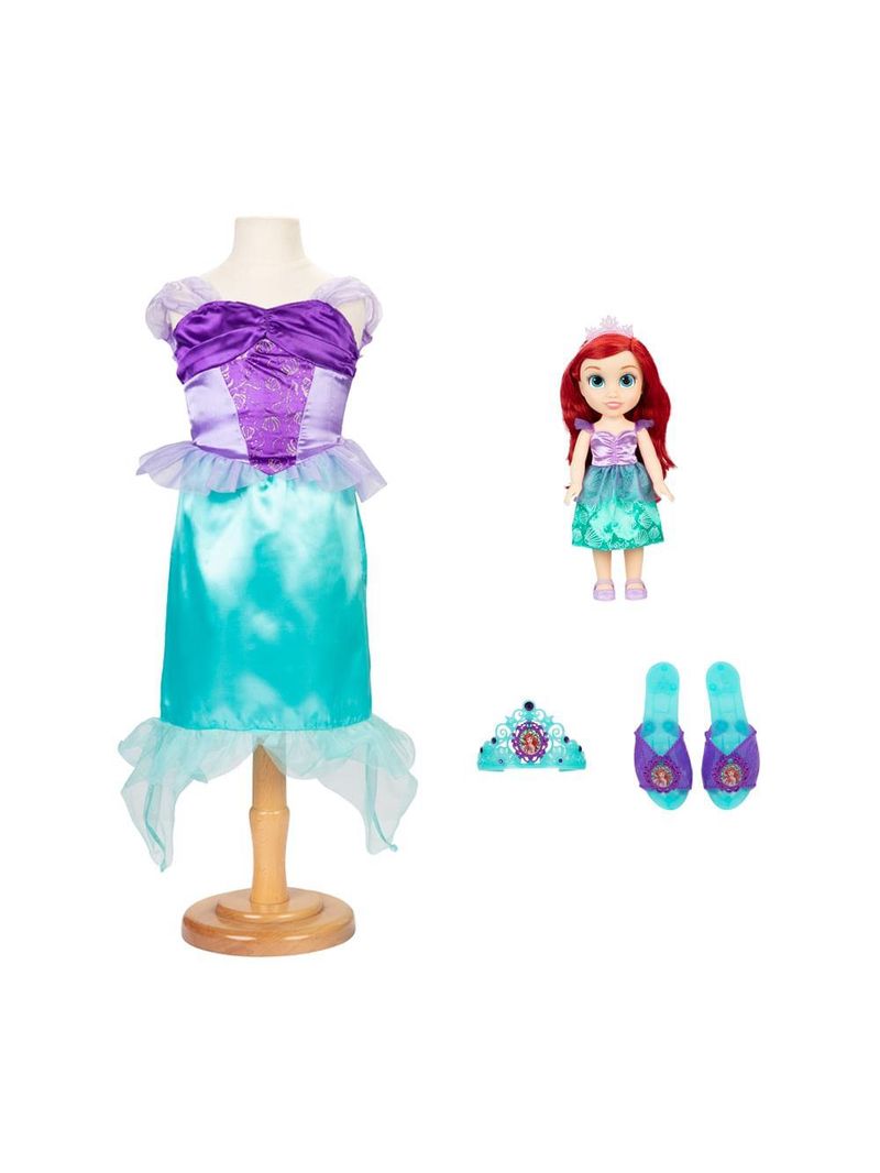 Boneca disney princesas ariel kit com fantasia sapatos e acessórios tam Único multikids - br2331