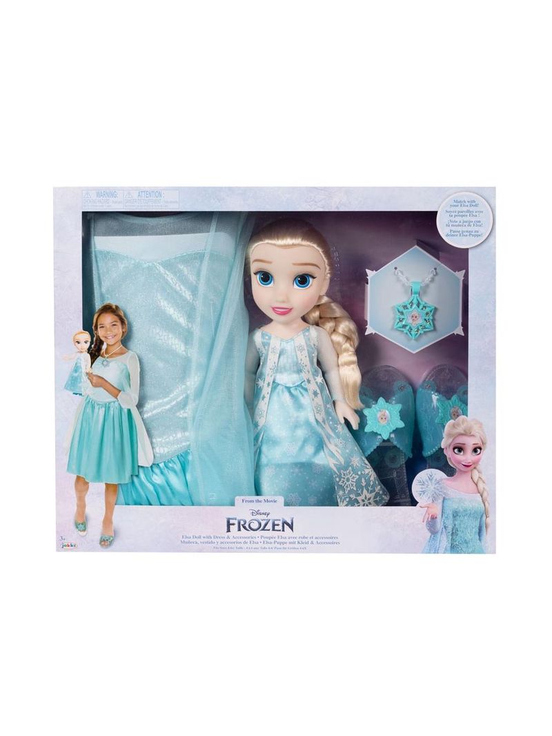 Boneca disney frozen elsa kit com fantasia sapatos e acessórios tam Único multikids - br2330
