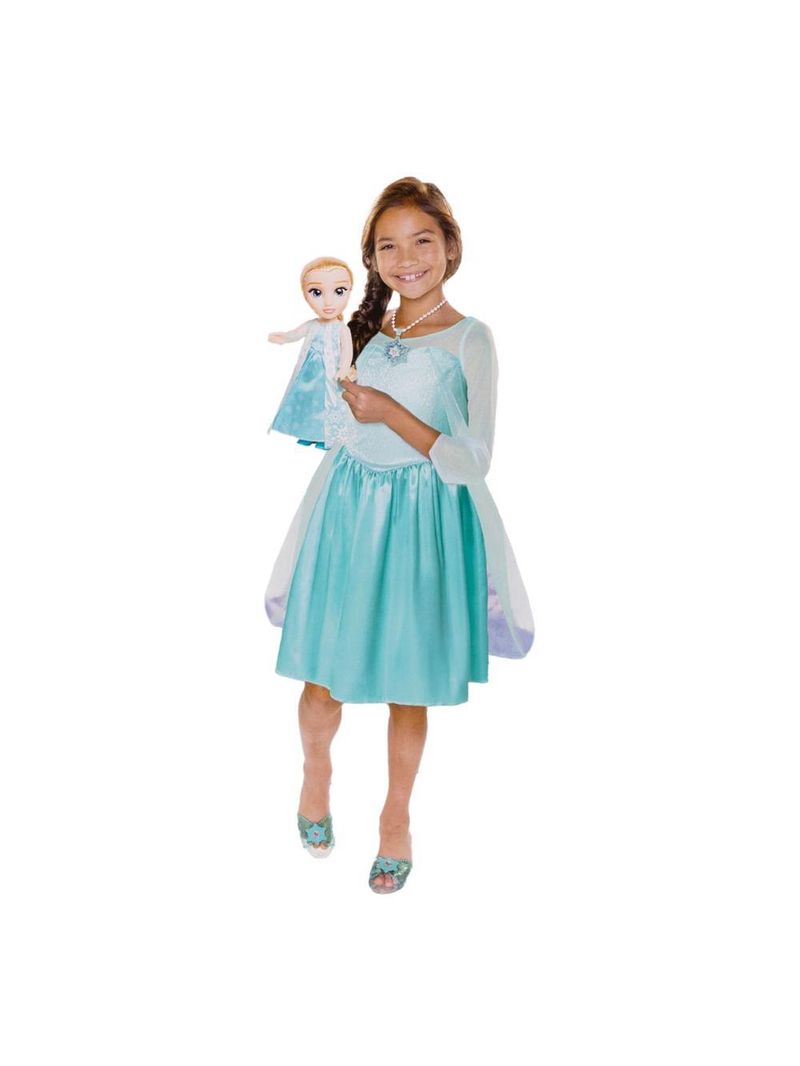 Boneca disney frozen elsa kit com fantasia sapatos e acessórios tam Único multikids - br2330