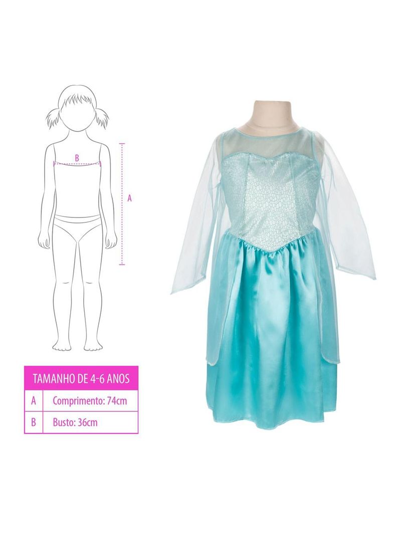 Boneca disney frozen elsa kit com fantasia sapatos e acessórios tam Único multikids - br2330