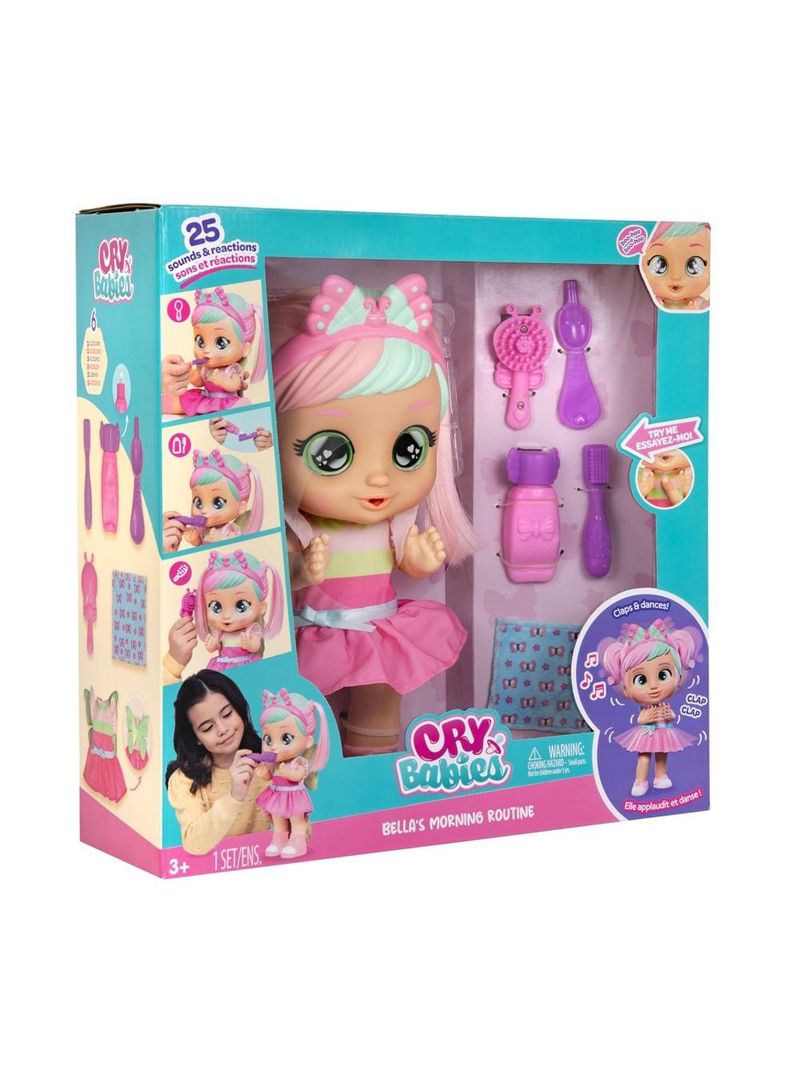 Boneca cry babies bella rotina diária - br2460