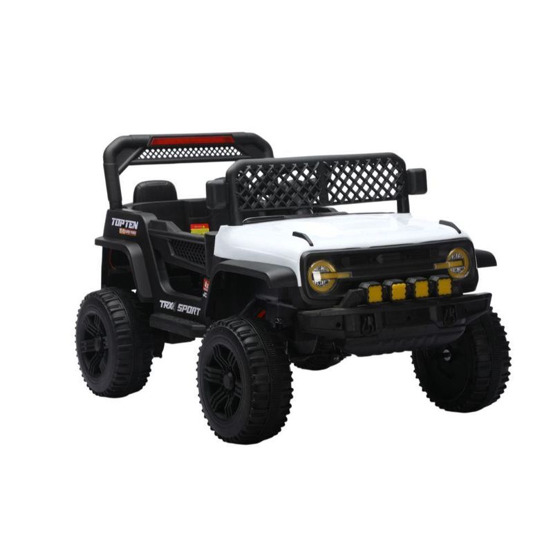 Jipe Elétrico Infantil Bang Toys N6 Com Controle Remoto Branco 12v