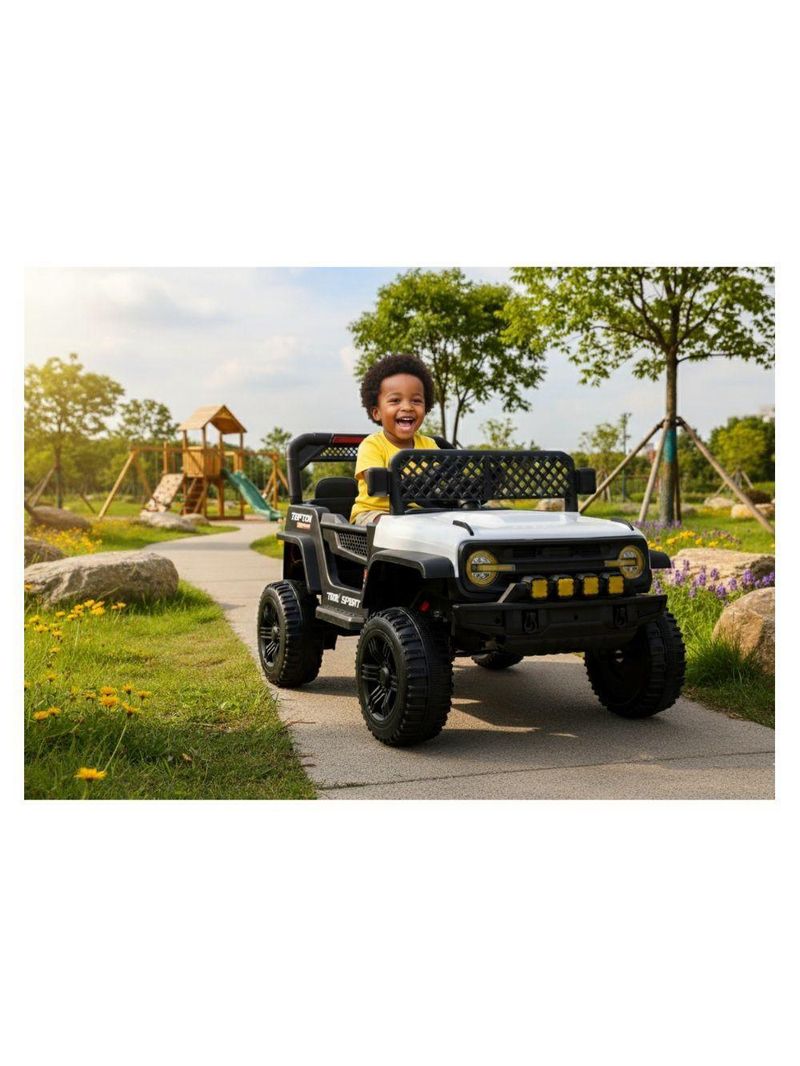 Jipe Elétrico Infantil Bang Toys N6 Com Controle Remoto Branco 12v