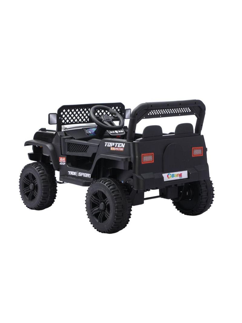 Jipe Elétrico Infantil Bang Toys N6 Com Controle Remoto Preto 12v