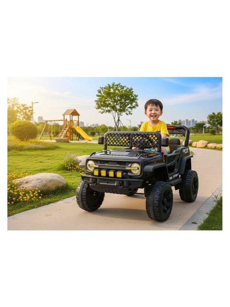 Jipe Elétrico Infantil Bang Toys N6 Com Controle Remoto Preto 12v