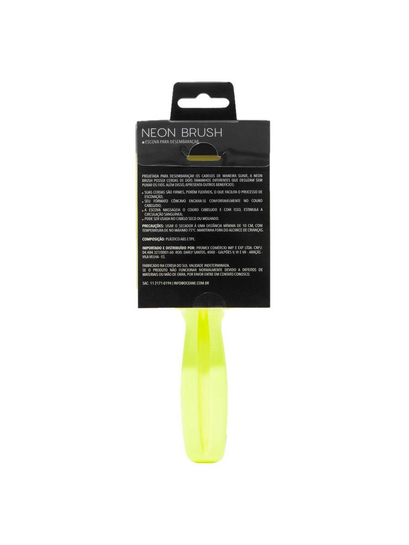 Escova para desembaraçar océane neon brush - amarelo