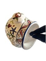 Saleiro boca m  tema acoriano ceramica pintada a mao gourmet