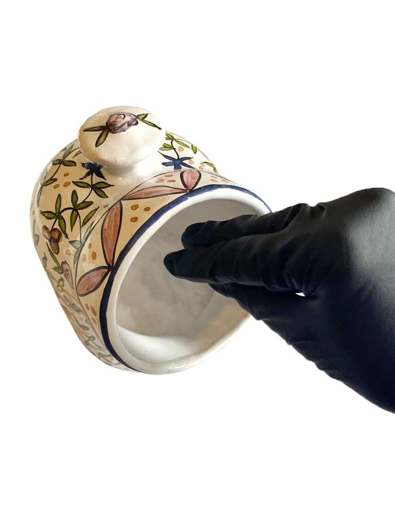 Saleiro boca m  tema acoriano ceramica pintada a mao gourmet