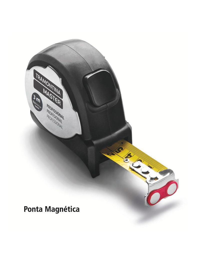 Trena profissional com ponta magnética e corpo em aço inox 3m - tramontina