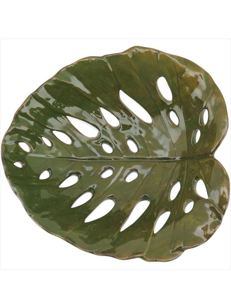 Adorno cerâmica verde folha parreiral - nh