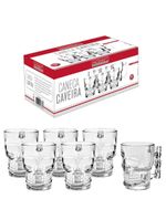 Caneca caveira 500ml vidro 6 peças hauskraft