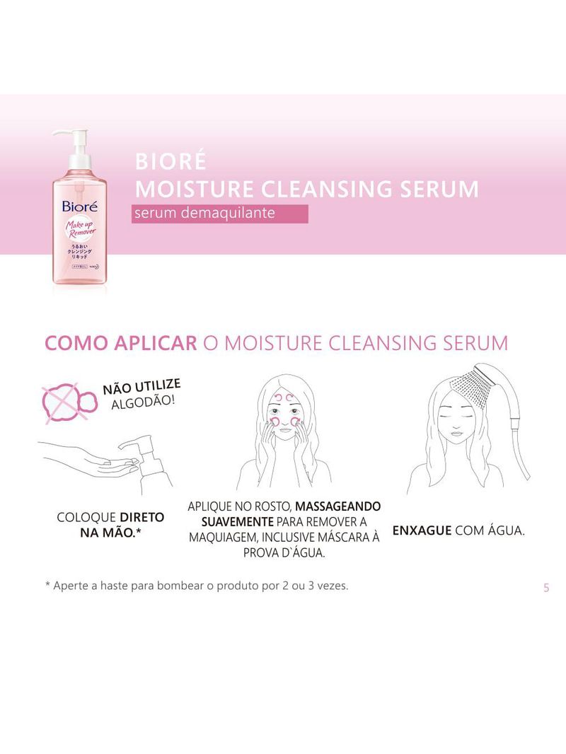 Sérum demaquilante facial bioré cleansing