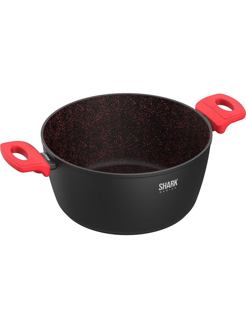 Panela polishop ichef home family size shark series vermelha 24cm