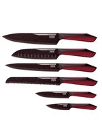 Conjunto de 6 facas polishop ichef special cut vermelha