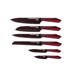 Conjunto de 6 facas polishop ichef special cut vermelha