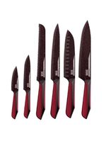 Conjunto de 6 facas polishop ichef special cut vermelha
