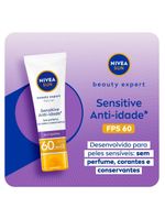 Nivea sun protetor solar facial beauty expert sensitive fps 60