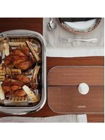 Assadeira tramontina cosmos retangular inox com tampa de vidro 39 cm 3,2 l