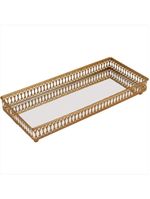 Bandeja metal dourado espelhado zaree - nh