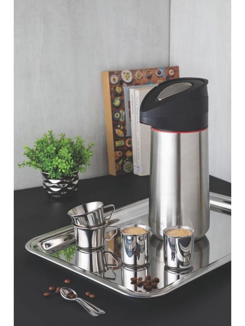 Bandeja tramontina service retangular em  inox 40x27 cm