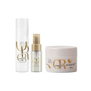 Wella professionals oil reflections kit – shampoo + máscara + Óleo light