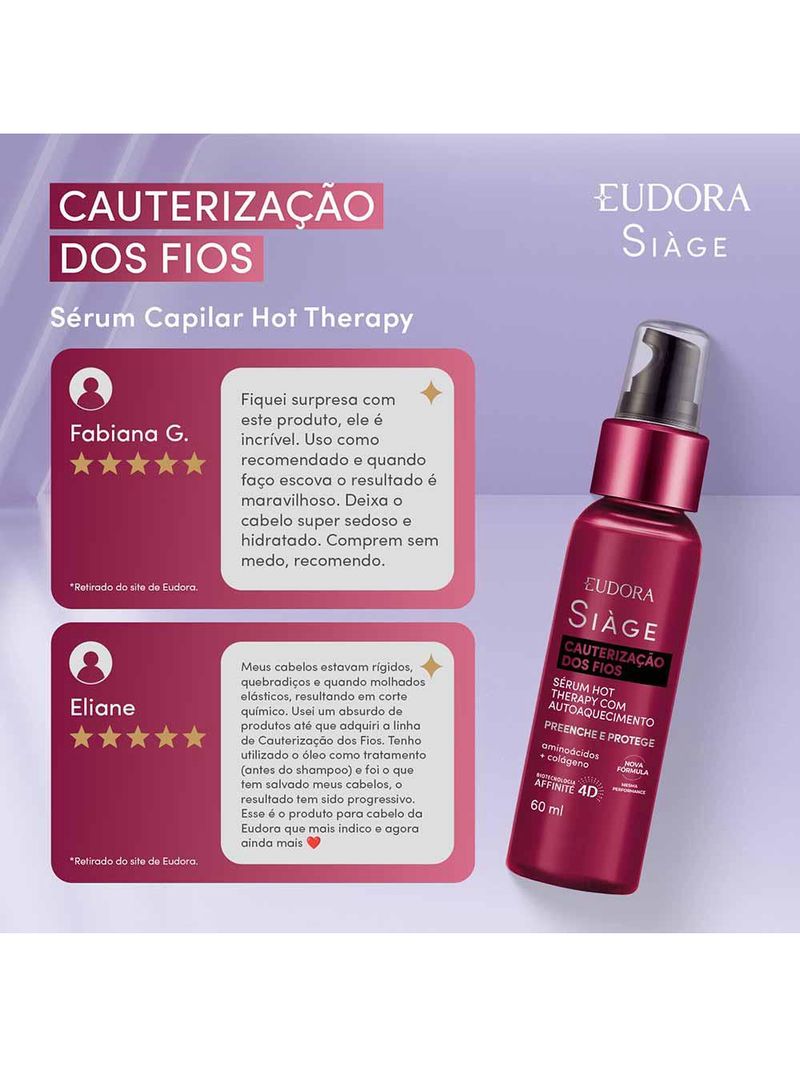 Eudora siàge cauterização dos fios hot therapy – sérum autoaquecimento