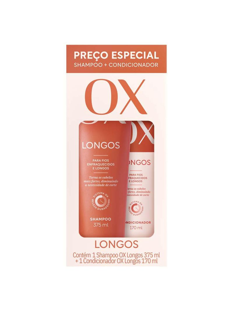 Ox longos shampoo promopack kit condicionador