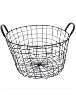 Cesta organizadora metal preto redondo wire - nh