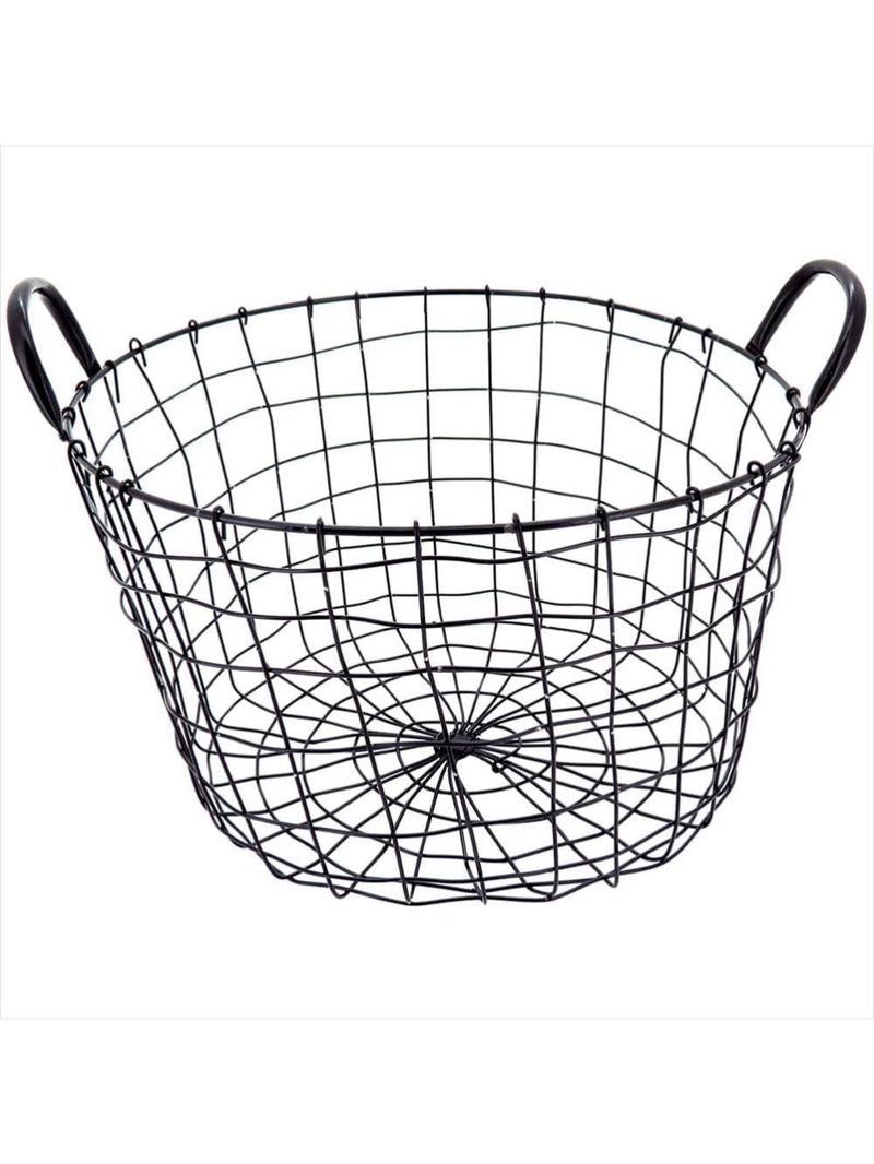 Cesta organizadora metal preto redondo wire - nh