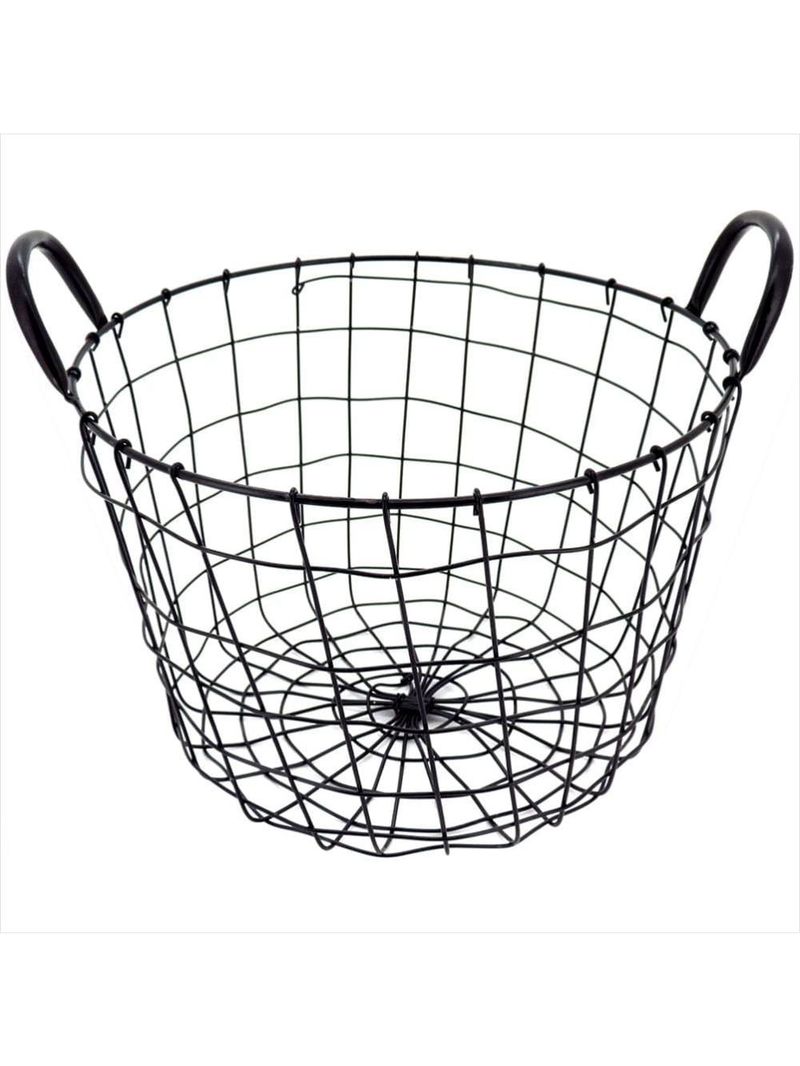 Cesta organizadora metal preto redondo wire - nh