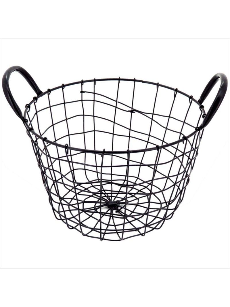 Cesta organizadora metal preto redondo wire - nh