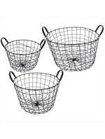 Cesta organizadora metal preto redondo wire - nh
