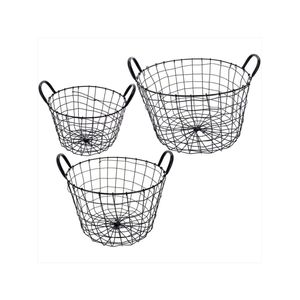 Cesta organizadora metal preto redondo wire - nh