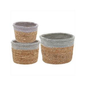 Cesta fibra natural 3 peças kigali