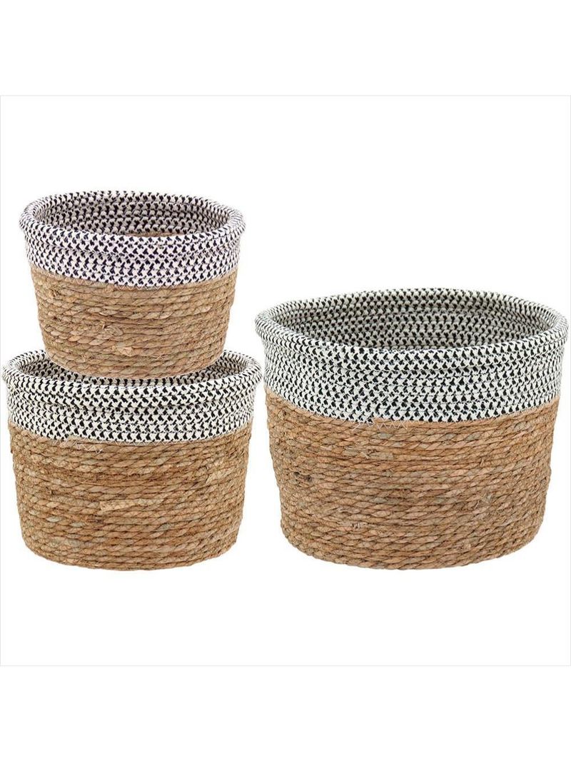 Cesta fibra natural 3 peças kigali