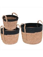 Cesta fibra natural 3 peças kigali - nh