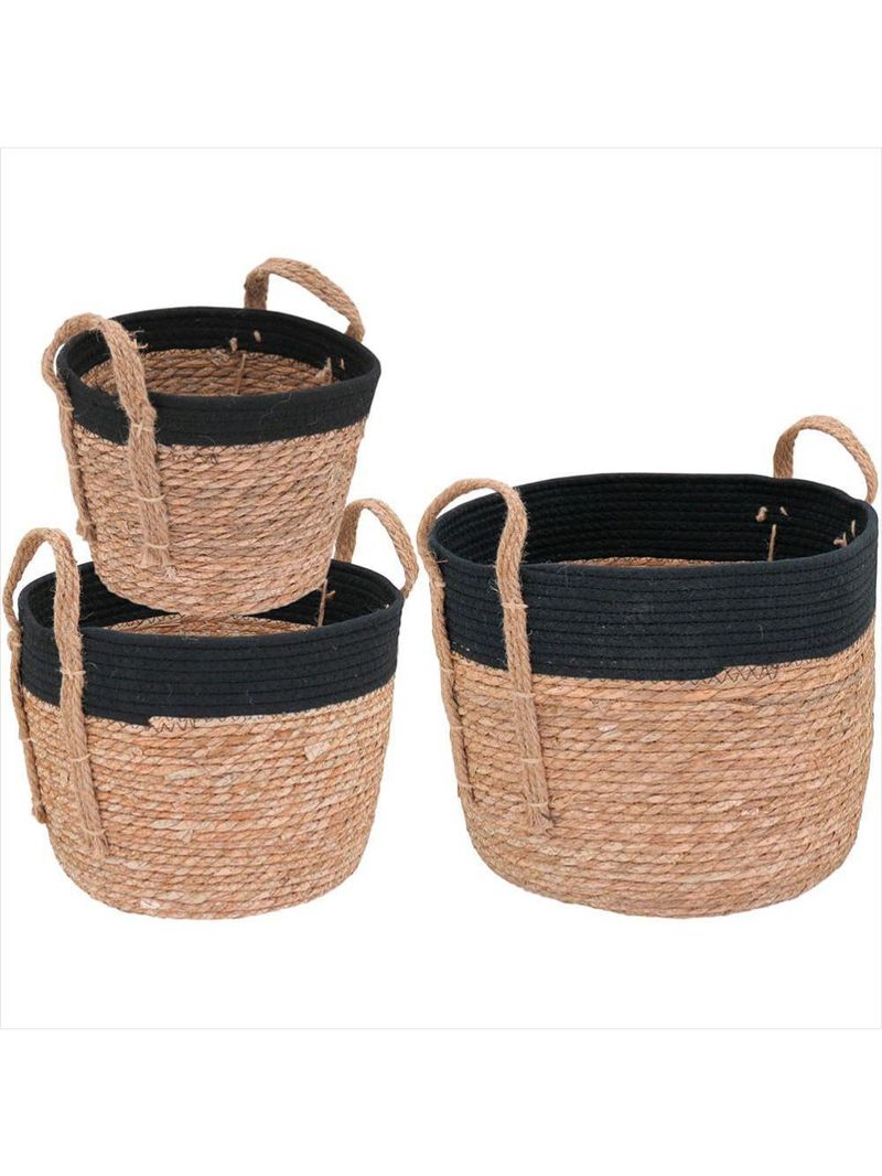 Cesta fibra natural 3 peças kigali - nh