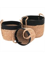 Cesta fibra natural 3 peças kigali - nh