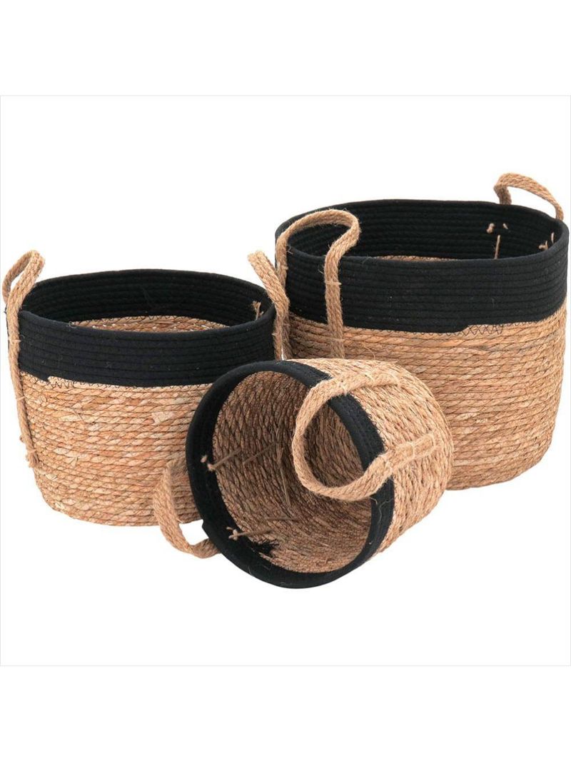 Cesta fibra natural 3 peças kigali - nh