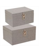 Caixa organizadora sintético bege 2 peças home&amp;co vênus