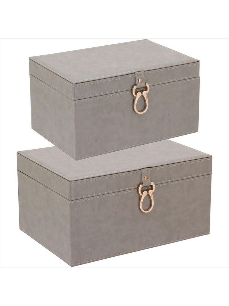 Caixa organizadora sintético bege 2 peças home&amp;co vênus