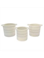 Cesta tecido allegra branco 3 peças - nh