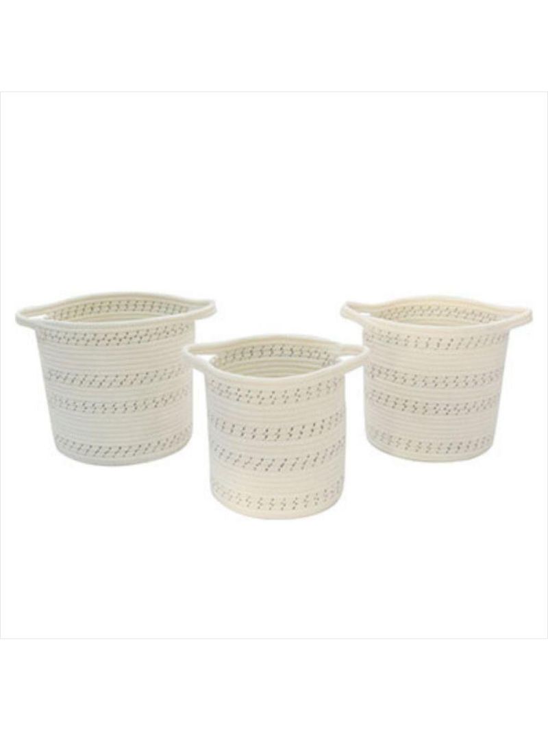 Cesta tecido allegra branco 3 peças - nh